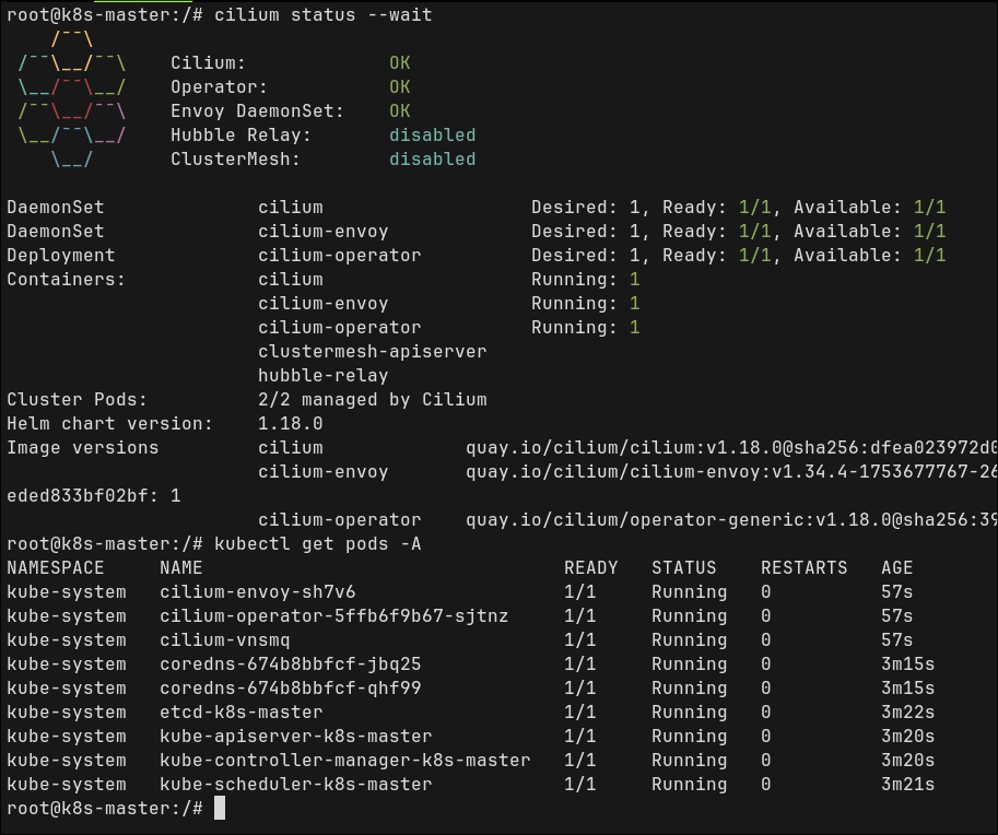 Cilium status with every component OK